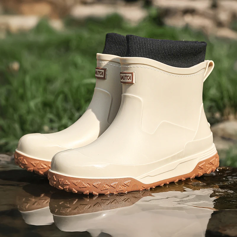 メンズ冬用防水レインブーツ、フリース裏地付きソックスカフ、防 - Fishing Boots のレビューと価格