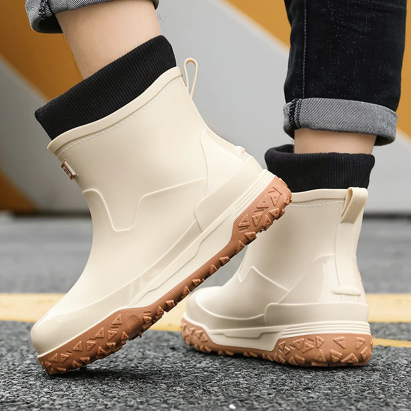 メンズ冬用防水レインブーツ、フリース裏地付きソックスカフ、防 - Fishing Boots のレビューと価格