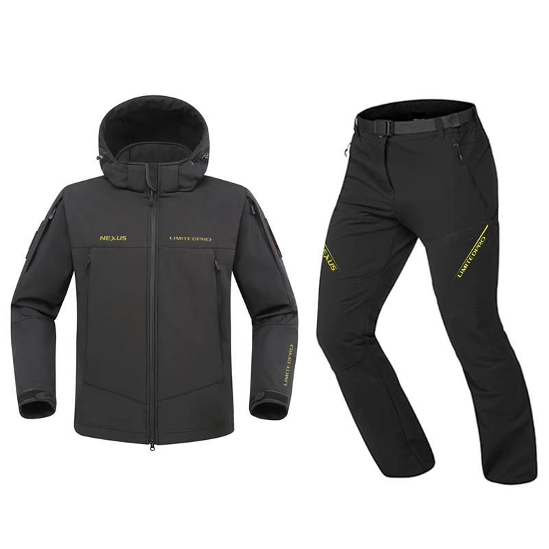 新しい秋と冬の防風釣りスーツ男性用フリースライナー釣りジャケ - Fishing Rain Suit のレビューと価格