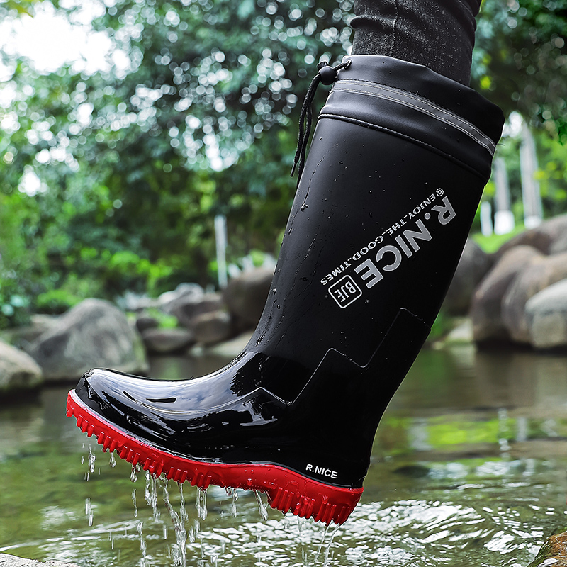 メンズファッショナブルなアウトドアレインシューズ、ハイカット - Fishing Boots のレビューと価格